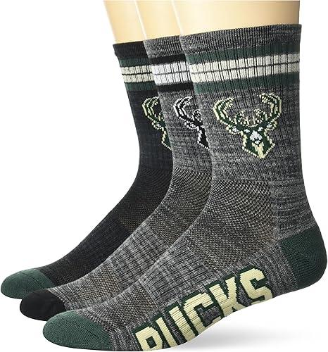 Ultra Game NBA Milwaukee Bucks Boys Athletic Cushioned Secure Fit Team Crew Socks|Milwaukee Bucks - UltraGameShop