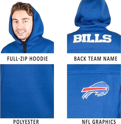 Ultra Game NFL Buffalo Bills Mens Standard Extra Soft Fleece Full Zip Hoodie Sweatshirt Jacket|Buffalo Bills - UltraGameShop