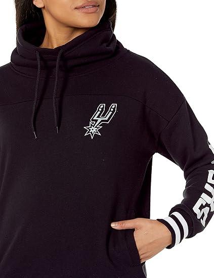 Ultra Game NBA Women's San Antonio Spurs Super Soft Pullover Hoodie Funnel Sweatshirt | San Antonio Spurs - UltraGameShop