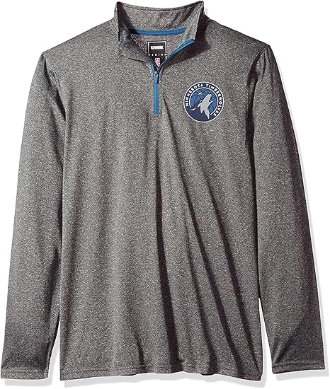 Ultra Game NBA Minnesota Timberwolves Men's Quarter Zip Long Sleeve Pullover T-Shirt|Minnesota Timberwolves - UltraGameShop