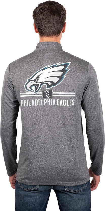 NFL Official Adults Super Soft Quarter Zip Long Sleeve T-Shirt - Unise|Philadelphia Eagles