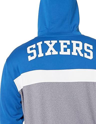 Ultra Game NBA Philadelphia 76ers Men's Contrast Back Cut Full Zip Hoodie Sweatshirt|Philadelphia 76ers - UltraGameShop