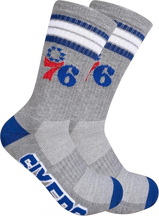 Ultra Game NBA Official Men’s Athletic Cushioned Secure Fit Team Crew Socks - 3 Pack - Unisex, Philadelphia 76ers, Assorted, M6-12|Philadelphia 76ers