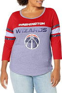 Ultra Game Washington Wizards Women's Standard T Raglan Baseball 3/4 Long Sleeve Tee Shirt|Washington Wizards - UltraGameShop