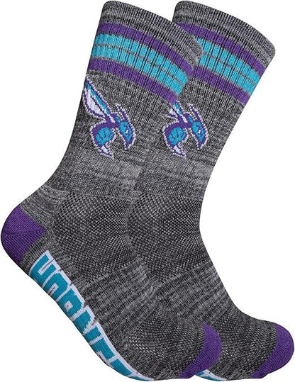 Ultra Game NBA Official Youth Athletic Cushioned Secure Fit Team Crew Socks, Charlotte Hornets, Assorted, Y9-11|Charlotte Hornets