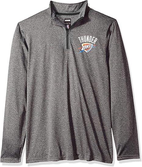 Ultra Game NBA Oklahoma City Thunder Men's Quarter Zip Long Sleeve Pullover T-Shirt|Oklahoma City Thunder - UltraGameShop