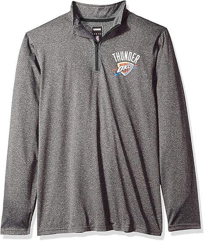 Ultra Game NBA Oklahoma City Thunder Men's Quarter Zip Long Sleeve Pullover T-Shirt|Oklahoma City Thunder - UltraGameShop