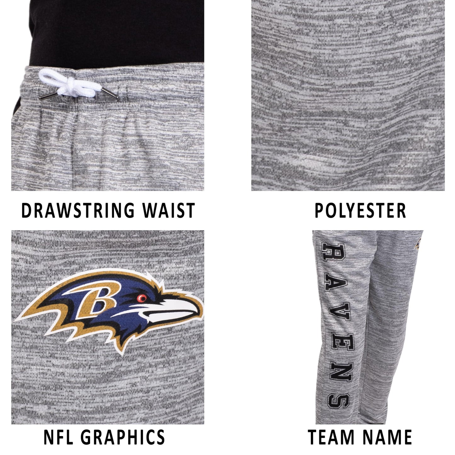 Ultra Game NFL Denver Broncos Youth High Performance Moisture Wicking Fleece Jogger Sweatpants|Denver Broncos - UltraGameShop