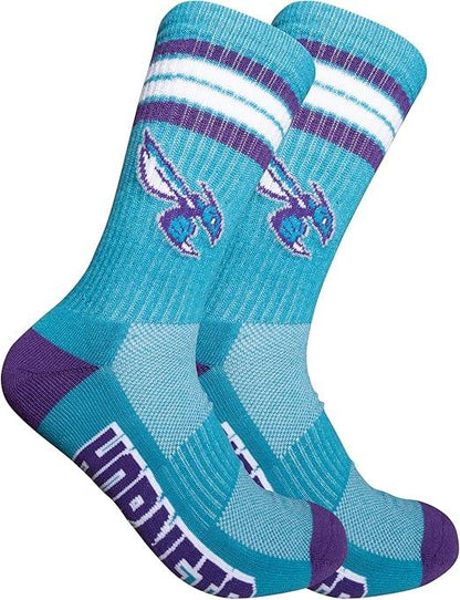 Ultra Game NBA Official Men’s Athletic Cushioned Secure Fit Team Crew Socks - 3 Pack - Unisex, Charlotte Hornets, Assorted, M6-12|Charlotte Hornets