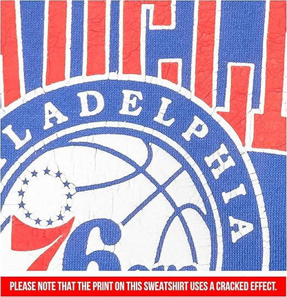 Ultra Game NBA Women's Philadelphia 76ers Extra Soft Fleece Distressed Oversized Pullover Sweatshirt | Philadelphia 76ers - UltraGameShop