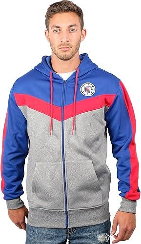 Ultra Game NBA Los Angeles Clippers Men's Contrast Back Cut Full Zip Hoodie Sweatshirt|Los Angeles Clippers - UltraGameShop