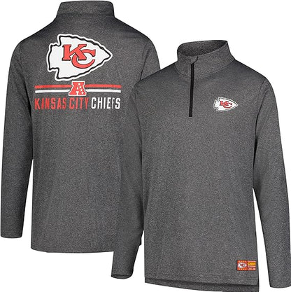 NFL Official Adults Super Soft Quarter Zip Long Sleeve T-Shirt - Unisex|Kansas City Chiefs