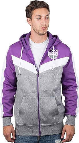 Ultra Game NBA Sacramento Kings Men's Contrast Back Cut Full Zip Hoodie Sweatshirt|Sacramento Kings - UltraGameShop