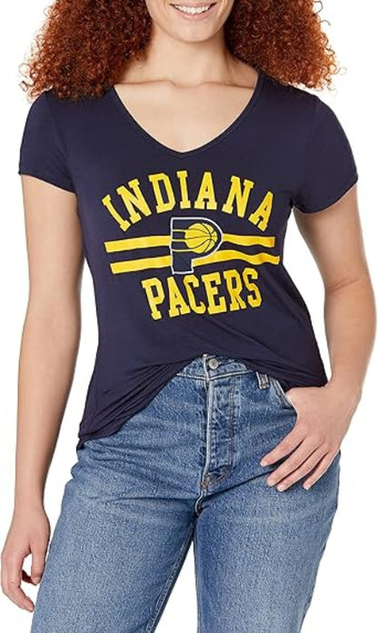 Ultra Game NBA Official Women's Relaxed Short Sleeve T-Shirt, Indiana Pacers, Team Color|Indiana Pacers