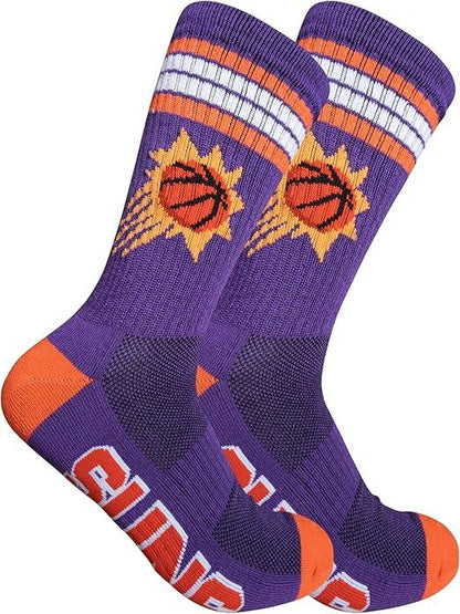 Ultra Game NBA Official Men’s Athletic Cushioned Secure Fit Team Crew Socks - 3 Pack - Unisex, Phoenix Suns, Assorted, M6-12|Phoenix Suns