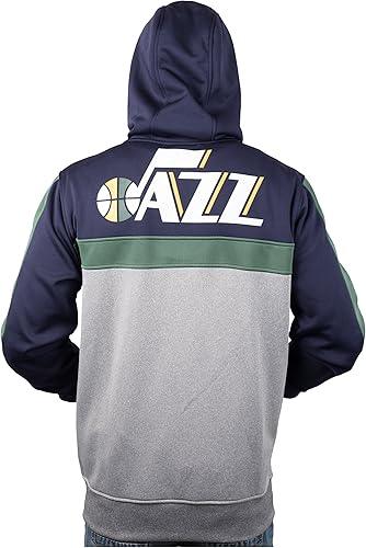 Ultra Game NBA Utah Jazz Men's Contrast Back Cut Full Zip Hoodie Sweatshirt|Utah Jazz - UltraGameShop