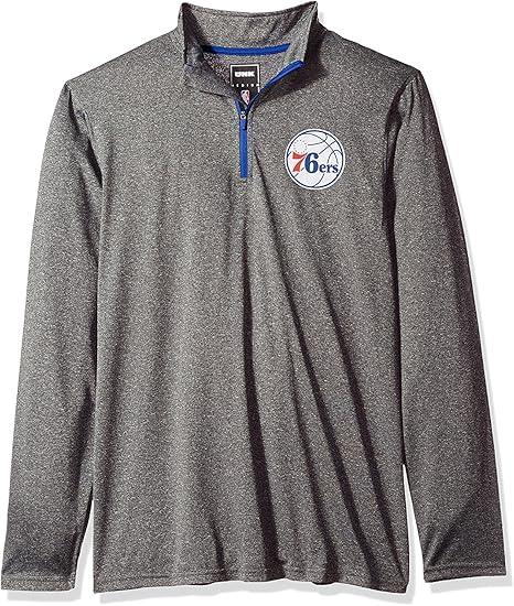 Ultra Game NBA Philadelphia 76ers Men's Quarter Zip Long Sleeve Pullover T-Shirt|Philadelphia 76ers - UltraGameShop