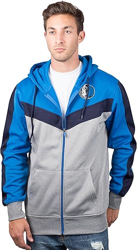 Ultra Game NBA Dallas Mavericks Men's Contrast Back Cut Full Zip Hoodie Sweatshirt|Dallas Mavericks - UltraGameShop