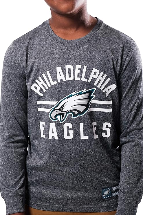 NFL Official Youth Super Soft Supreme Long Sleeve T-Shirt |Philadelphia Eagles