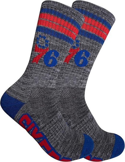 Ultra Game NBA Official Youth Athletic Cushioned Secure Fit Team Crew Socks, Philadelphia 76ers, Assorted, Y9-11|Philadelphia 76ers