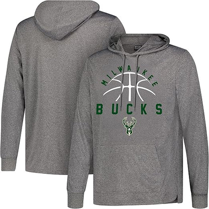 Ultra Game NBA Official Men‚Äôs Super Soft Lightweight Pullover Hoodie Sweatshirt - Unisex, Milwaukee Bucks, Heather Charcoal|Milwaukee Bucks