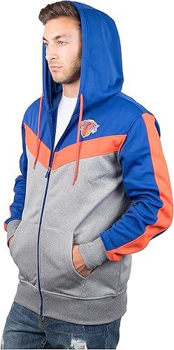 Ultra Game NBA New York Knicks Men's Contrast Back Cut Full Zip Hoodie Sweatshirt|New York Knicks - UltraGameShop