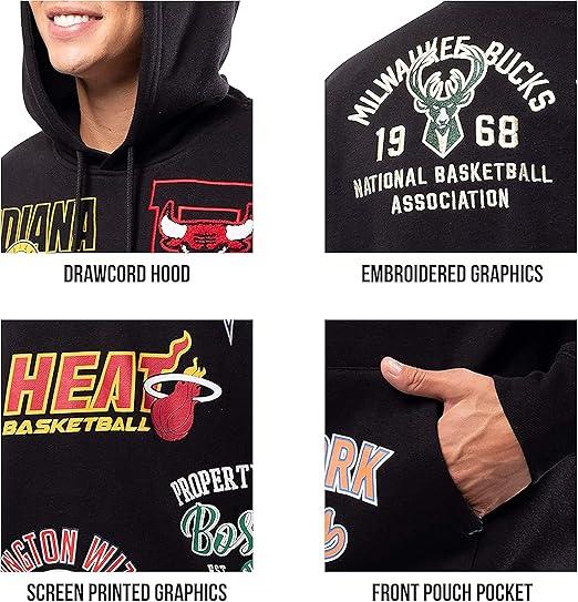 Ultra Game NBA Multi-Team Mens Soft Fleece Pullover Hoodie Sweatshirt|Multi-Team - UltraGameShop