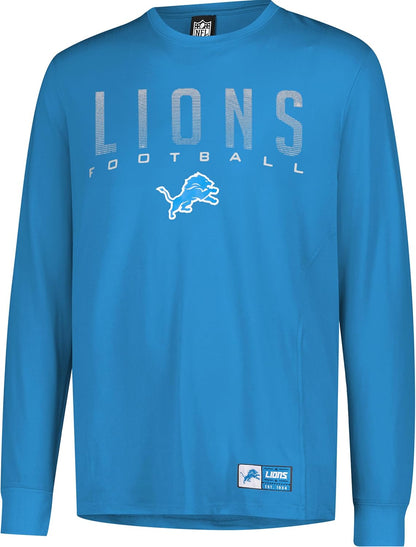 Ultra Game Men's NFL Official Super Soft Game Day Long Sleeve T-Shirt, Detroit Lions|Detroit Lions