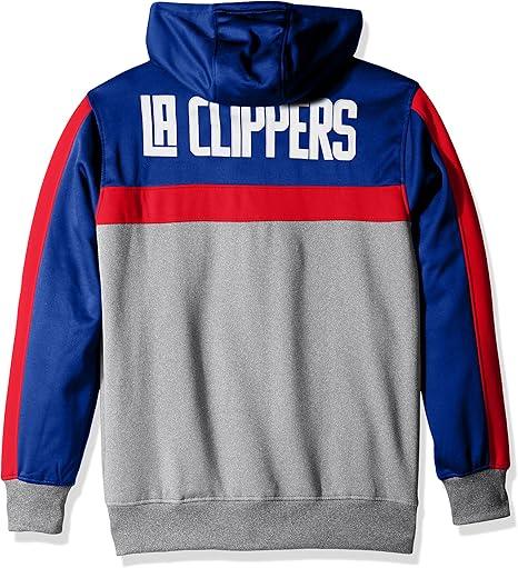 Ultra Game NBA Los Angeles Clippers Men's Contrast Back Cut Full Zip Hoodie Sweatshirt|Los Angeles Clippers - UltraGameShop