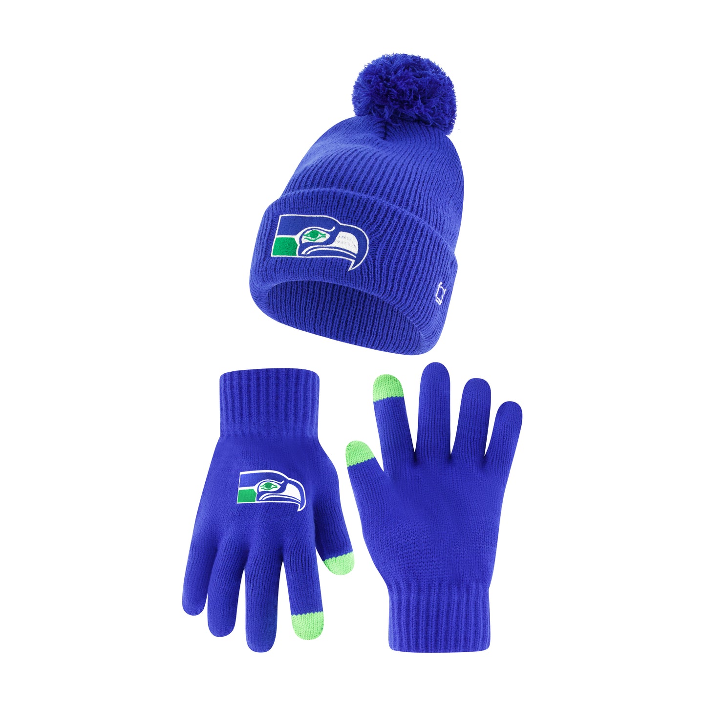 Ultra Game NFL Official Adults Super Soft Winter Beanie Knit Hat with Extra Warm Touch Screen Gloves, Seattle Seahawks, Team Color, 1SIZE|Seattle Seahawks