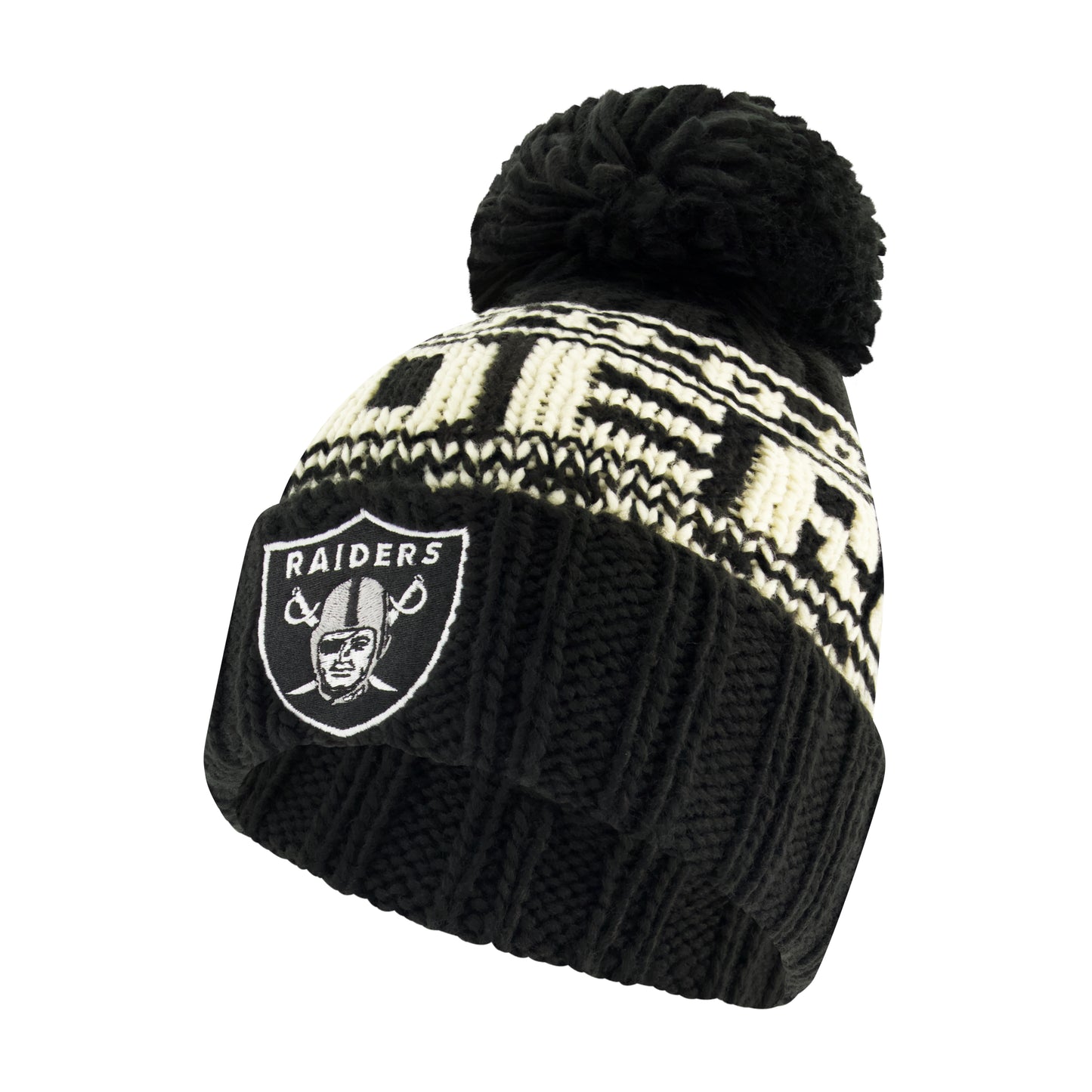 Ultra Game NFL Official Youth Super Soft Cable Knit Winter Beanie Knit Hat with Extra Warm Touch Screen Gloves, Las Vegas Raiders, Black, One Size|Las Vegas Raiders