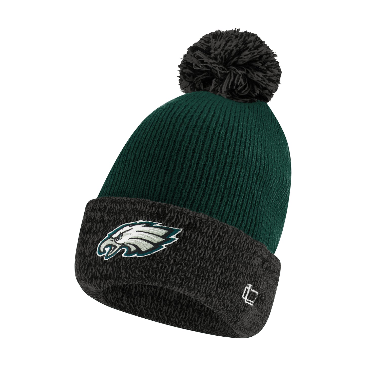 Ultra Game NFL Official Youth Super Soft Two Tone Winter Beanie Knit Hat with Extra Warm Touch Screen Gloves, Philadelphia Eagles, Team Color, One Size|Philadelphia Eagles