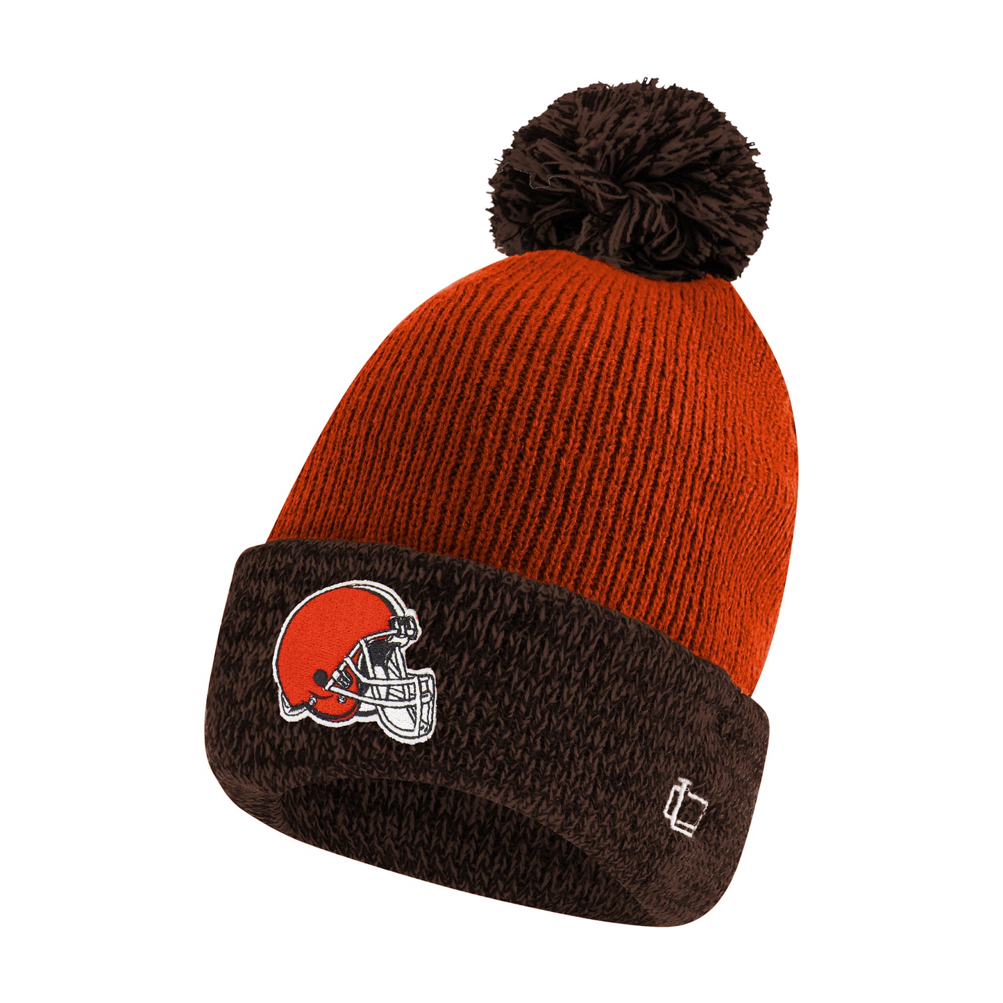 Ultra Game NFL Official Youth Super Soft Two Tone Winter Beanie Knit Hat with Extra Warm Touch Screen Gloves, Cleveland Browns, Team Color, One Size|Cleveland Browns