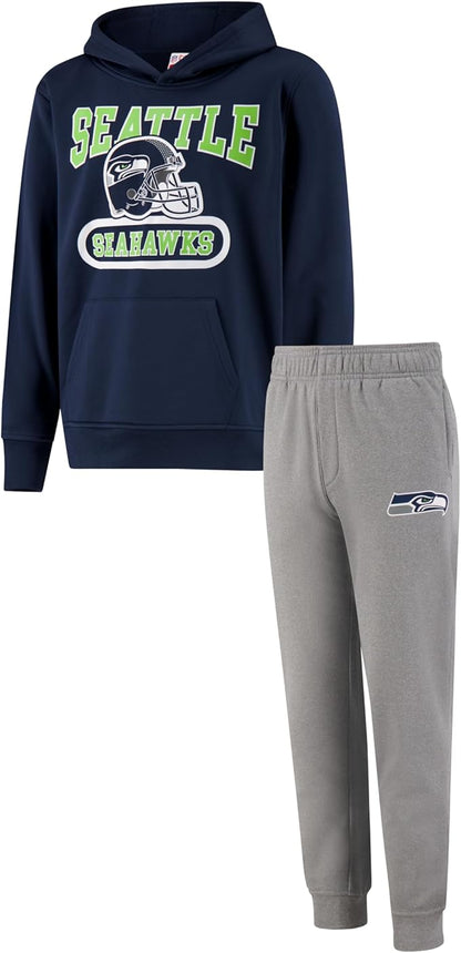 Ultra Game NFL Official Youth Super Soft Jogger & Hoodie Sweatshirt Set, Seattle Seahawks, Team Color|Seattle Seahawks