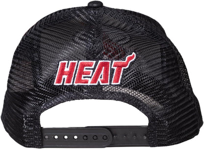 Ultra Game NBA Official Youth 8-20 Snap Back All Around The World Trucker Baseball Cap Hat, Miami Heat, Black, 1SIZE|Miami Heat