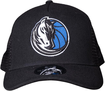 Ultra Game NBA Official Youth 8-20 Snap Back All Around The World Trucker Baseball Cap Hat, Dallas Mavericks, Black, 1SIZE|Dallas Mavericks