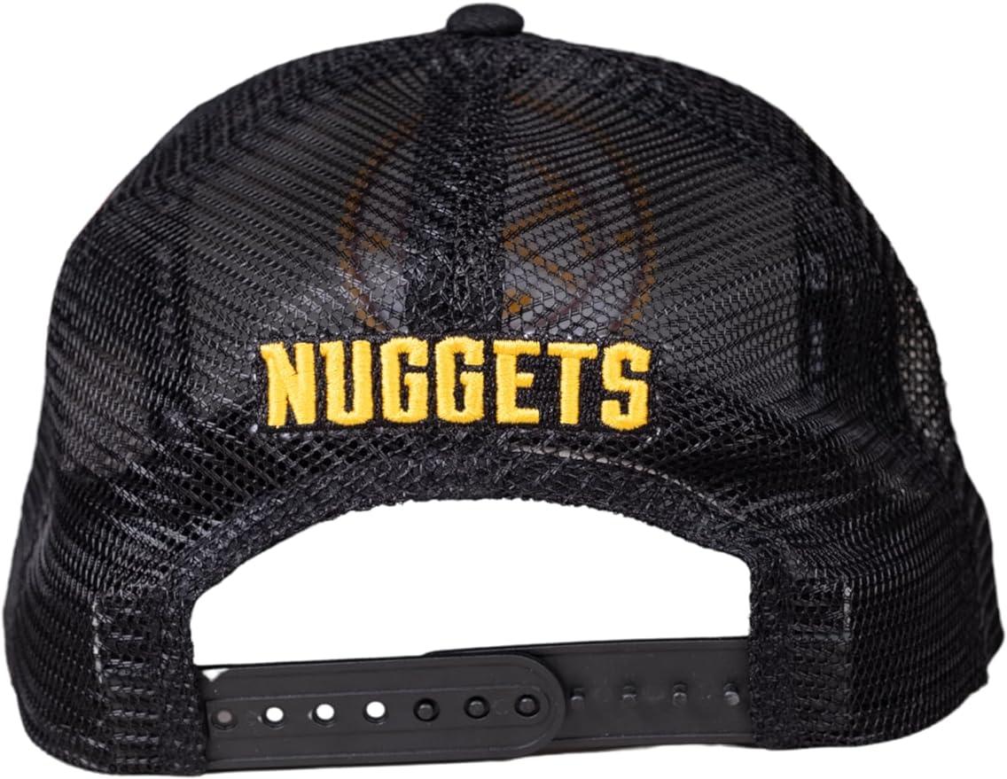 Ultra Game NBA Official Youth 8-20 Snap Back All Around The World Trucker Baseball Cap Hat, Denver Nuggets, Black, 1SIZE|Denver Nuggets