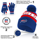 Ultra Game Adults NFL Official Super Soft Winter Beanie Knit Hat With Warm Touch Screen Gloves | Buffalo Bills