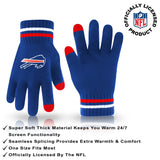 Ultra Game Adults NFL Official Super Soft Winter Beanie Knit Hat With Warm Touch Screen Gloves | Buffalo Bills