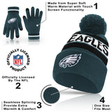 Ultra Game Adults NFL Official Super Soft Winter Beanie Knit Hat With Warm Touch Screen Gloves | Philadelphia Eagles