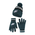 Ultra Game Adults NFL Official Super Soft Winter Beanie Knit Hat With Warm Touch Screen Gloves | Philadelphia Eagles