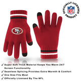 Ultra Game Adults NFL Official Super Soft Winter Beanie Knit Hat With Warm Touch Screen Gloves | San Francisco 49ers