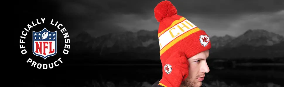 nfl official team color adults super soft winter beanie knit hat touch screen gloves ultra game banner 2