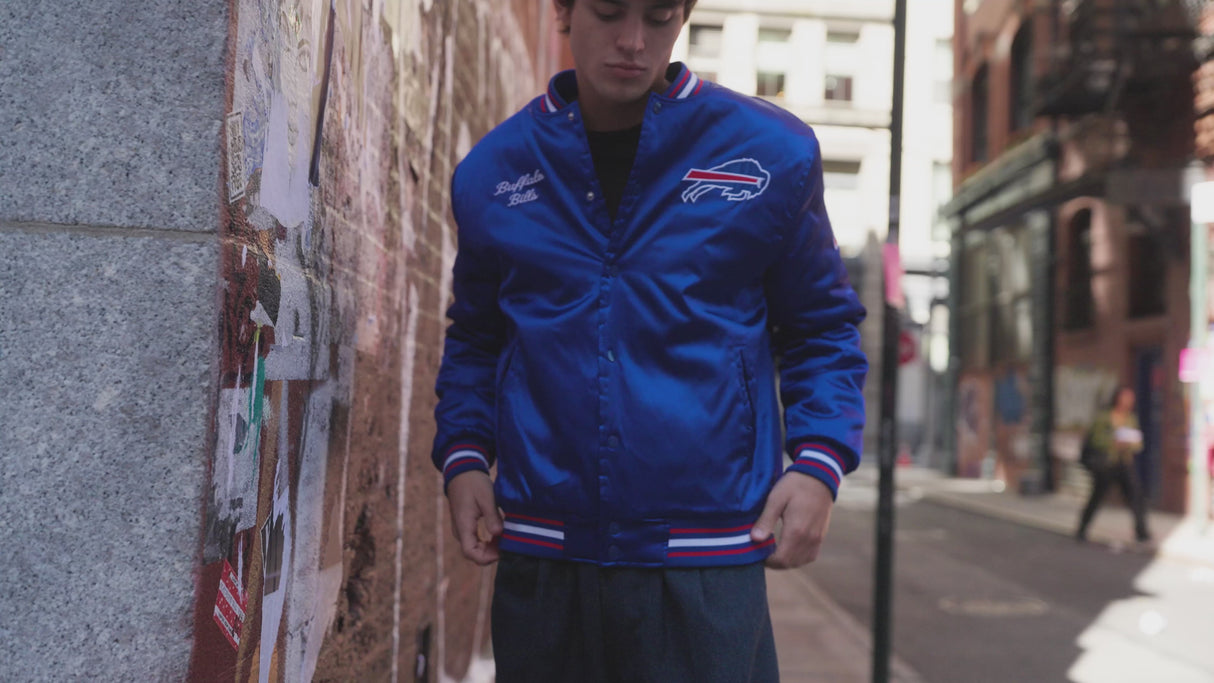 Ultra Game Mens NFL Official Supreme Satin Jacket | Buffalo Bills