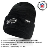 Ultra Game Adults NFL Official Super Soft Marled Winter Beanie Knit Hat With Warm Touch Screen Gloves | Buffalo Bills