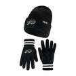 Ultra Game Adults NFL Official Super Soft Marled Winter Beanie Knit Hat With Warm Touch Screen Gloves | Buffalo Bills
