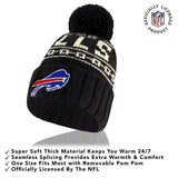 Ultra Game Adults NFL Official Super Soft Cable Knit Winter Beanie Knit Hat with Warm Touch Screen Gloves