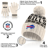 Ultra Game Adults NFL Official Super Soft Cable Knit Winter Beanie Knit Hat with Warm Touch Screen Gloves | Buffalo Bills