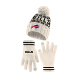 Ultra Game Adults NFL Official Super Soft Cable Knit Winter Beanie Knit Hat with Warm Touch Screen Gloves