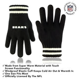 Ultra Game Adults NFL Official Super Soft Cable Knit Winter Beanie Knit Hat with Warm Touch Screen Gloves